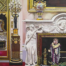 'Fire Boy' Painting by Quilla Constance, Oils on Canvas (200cm X 200cm) 2023
